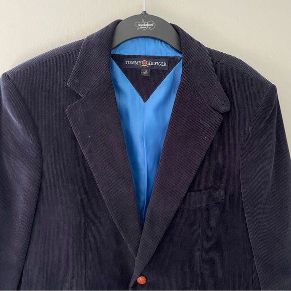 Tommy Hilfiger Men's Corduroy Sport Coat Blazer Navy Size 42 - Picture 2 of 11